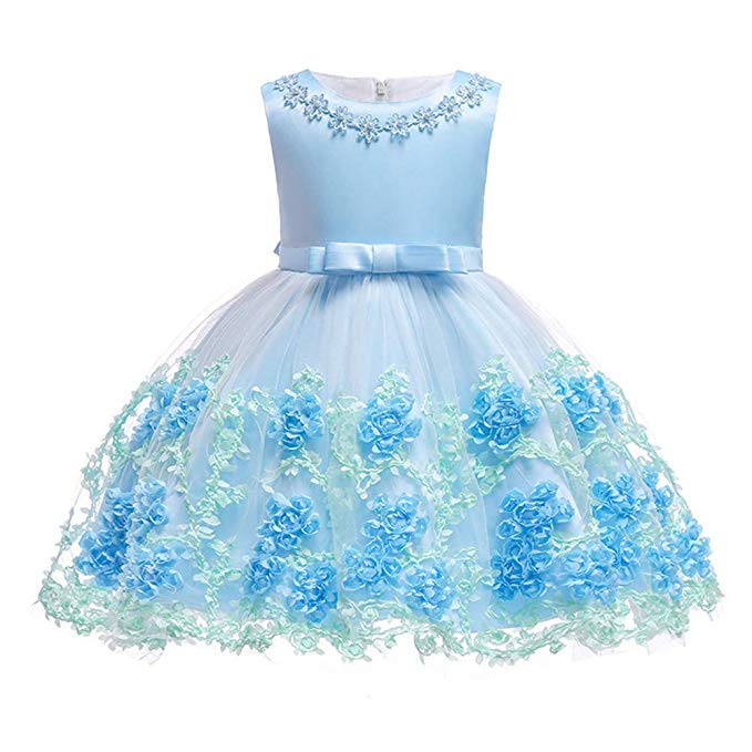 TUOKE Flower Girl Dress for Pageant Party Age 3M-9T