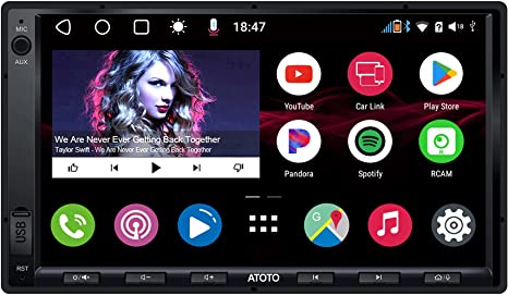 [New] ATOTO A6 Double Din A6G2A7KL KarLink Android Car in-Dash Navigation, Dual Bluetooth, WiFi/BT/USB Tethering Internet, CarPlay & Android Auto Connection, LRV, 1G 32GB (7 Inch UDH07D)