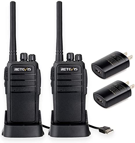 Retevis RT21V MURS Radio Walkie Talkies Adults, Two Way Radios Long Range Rechargeable, Replaceable Antenna, Adjustable Range, Long Distance in Open Area, for Outdoor(2 Pack)