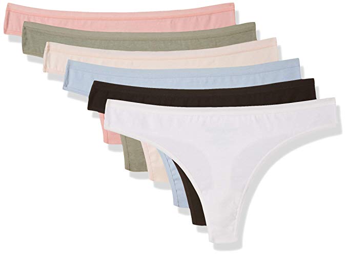 Madeline Kelly Women's 6 Pack Cotton Thong Panty