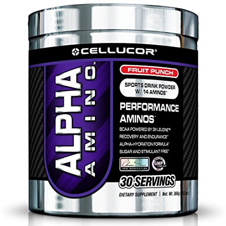 Cellucor Alpha Amino Supplement, Fruit Punch, 30  Servings, 13.3 oz