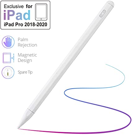 Stylus Pen for iPad with Palm Rejection, (2018-2020) iPad Pencil with Magnetic Design for Apple iPad, iPad (6/7 Gen)/iPad Pro (11/12.9 inch)/iPad Mini Gen 5/iPad Air Gen 3 (White)