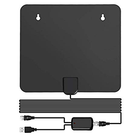 TV Antenna Digital Antenna For HDTV Indoor 60miles Range with Detachable Amplifier Signal Booster High Reception Clearview TV Antenna with High Performance Coax Cable for 4K 1080P Free Local Channels