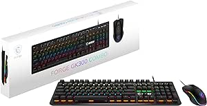 MSI Forge GK300 Combo Blue - Gaming RGB Mechanical Keyboard & Forge GM300 Mouse Set, Anti-Ghosting, 7200 DPI Optical Sensor