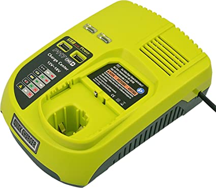 12~18V Lithium-Ion and Ni-Mh/Ni-Cd 3A Replacement Charger for Ryobi ONE  P104 P105 P102 P103 P107 P108 Rechargeable Battery (Compatible with 260051002 P117 P118 P113 BCL1418)