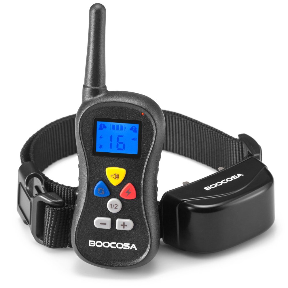 Upgraded BOOCOSA Best Wireless Dog Training Collar Training Collars for Pet Obedience Train with Remote Visible Button - Easy to Use