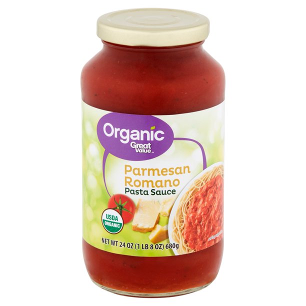 Great Value Organic Parmesan Romano Pasta Sauce, 24 oz