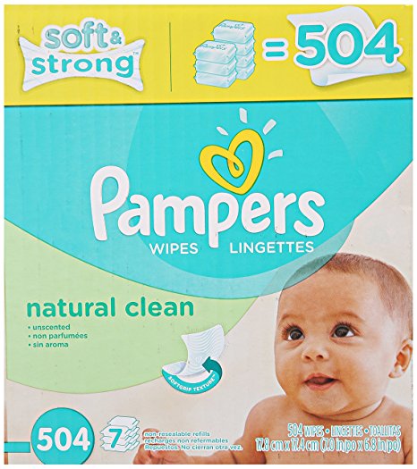 Pampers Natural Clean Wipes 7x Box 504 Count