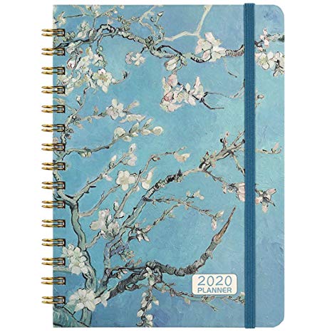2020 Planner - 2020 Weekly & Monthly Planner Jan - Dec with Flexible Hardcover, 8.46" x 6.37", Strong Twin- Wire Binding, 12 Monthly Tabs, Inner Pocket, Elastic Closure