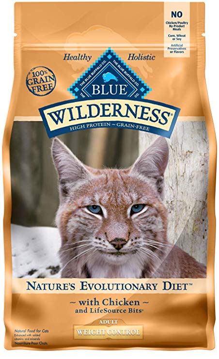 Blue Buffalo Wilderness High Protein Grain Free, Natural Adult Weight Control Dry Cat Food, Chicken