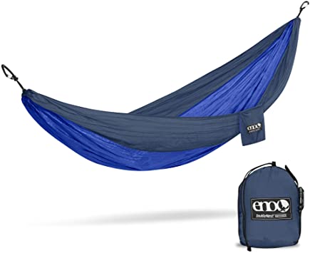ENO, Eagles Nest Outfitters DoubleNest Lightweight Camping Hammock, 1 to 2 Person, Navy/Royal