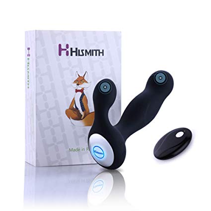 Male G-spot Prostate Massagers, 100% Waterproof Anal Stimulator, Hismith 10 Pattern Hands Free Vibrating Anal Play Toy with Wireless Remote Control,Silicone G Spot Vibrator for Men