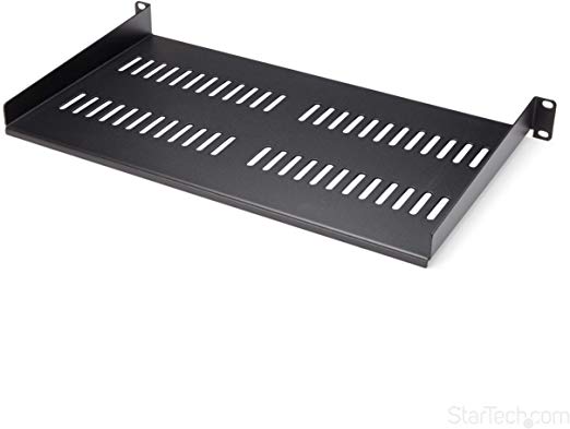 StarTech.com 1U Vented Server Rack Mount Shelf - 10in Deep Steel Universal Cantilever Tray for 19" AV & Network Equipment Rack - 44lbs (CABSHELFV1U)