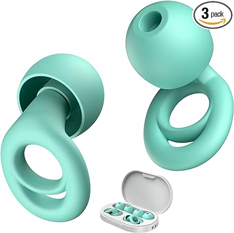 Link Dream Ear Plugs for Sleeping Noise Cancelling Silicon Earplugs 6 Pieces with Storage Case 28dB Noise Reduction (Green)