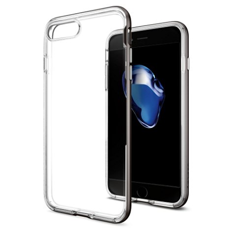 iPhone 7 Plus Case, Spigen [Neo Hybrid Crystal] PREMIUM BUMPER [Gunmetal] Clear TPU / PC Frame Slim Dual Layer Premium Case for Apple iPhone 7 Plus (2016) - (043CS20539)