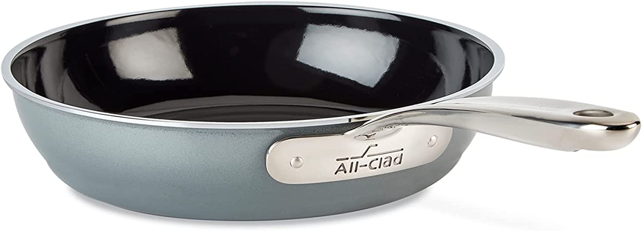 All-Clad FUSIONTEC Natural Cermaic with Steel Core Skillet, 9.5 inch, Platinum