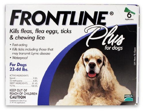 Merial Frontline Plus Flea and Tick Control for 23 to 44-Pound Dogs and Puppies 6-Pack