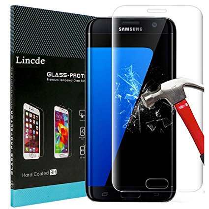 Galaxy S7 Screen Protector,S7 Screen Protector,Lincde Linycase Full Coverage [Tempered Glass][Crystal Clear] 9H Hardness [1 Pack]Tempered Glass Screen Protector for Samsung Galaxy S7