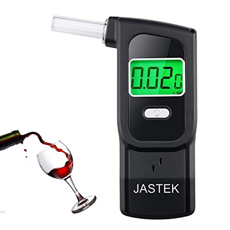 JASTEK Breathalyzer, [2019 New Upgraded] Portable Breath Alcohol Tester LCD Screen with 5 Mouthpieces for Personal Use