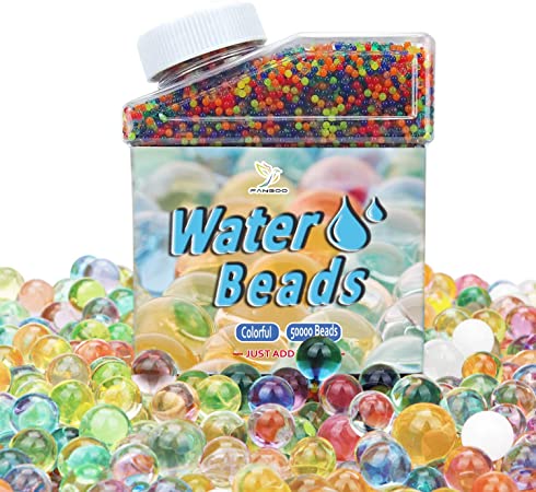 Water Beads (40000 Beads) Rainbow Mix Jelly Water Growing Balls for Kids Tactile Sensory Toys, Vase Filler, Plants, Home Decoration