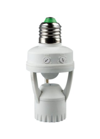 Usmile Light Sensor Socket Motion Sensor Light Switches Motion Sensing Light Socket Adjustable 360 Degree E27 socket