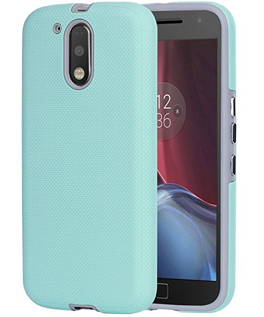 Moto G4 Case, Moto G4 Plus Case, BENTOBEN 2 In 1 Dual Layer Advanced [Anti-Slip] Hard PC Back TPU Bumper Shockproof Protective Case for Moto G4 / Moto G4 Plus XT1625 XT1644, Mint Green