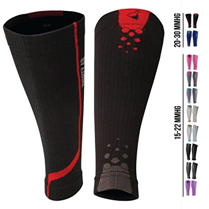 Graduated Compression Sleeves by Thirty48 Cp Series, Calf/Shin Splint Guard Sock; Maximize Faster Recovery by Increasing Oxygen to Muscles; Great for Running, Cycling, Walking, Basketball, Football Soccer, Cross Fit, Travel; Money Back Guarantee