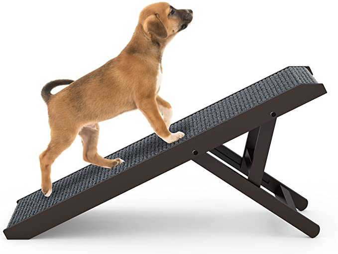 Adjustable Dog Ramp - Folding Dog Ramp for Bed or Couch - Pet Ramp for Small, Medium, and Large Dogs and Cats