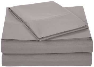 AmazonBasics Microfiber Sheet Set - Twin, Dark Grey