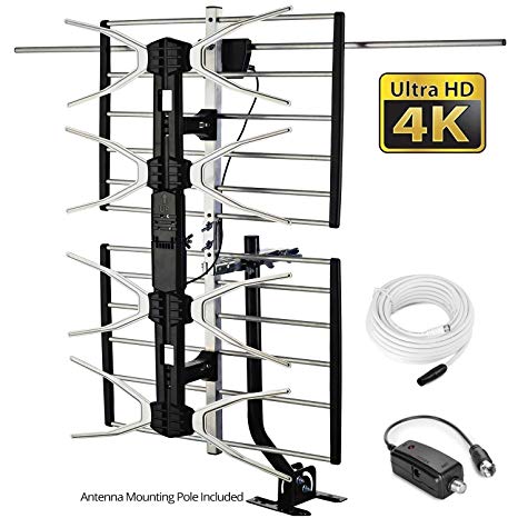 pingbingding HD TV Antenna Outdoor Antenna Digital Antenna Amplified Antenna 150 Mile Long Range Antenna High Gain for UHF/VHF with Mounting Pole & 40FT RG6 Coaxial Cable - Easy Installation