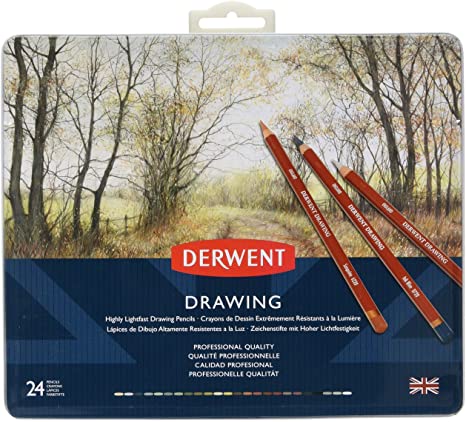 Derwent 700672 Coloured Drawing Pencils,  Professional Quality,Multicolor, Set of 24