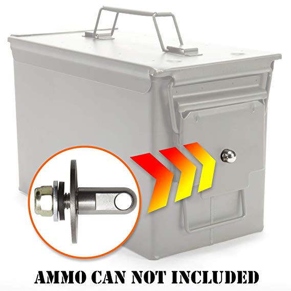 Army Force Gear Ammo Can Locking Hardware Kit - Stainless Steel Lock Hardware for Ammo Cases - One Size Fits All Ammo Box Lock Kit - 50 Cal, Fat 50, 30 Cal, 20 mm, 40 mm Ammunition Cans