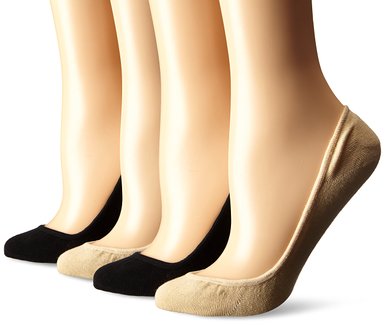 Stomper Joe 4 Pack Premium Cotton No Show Socks for Women, Non Slip, Low Cut