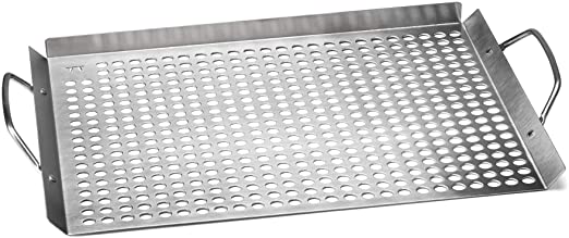 Outset 76632 Stainless Steel Grill Topper Grid, 11"x17"