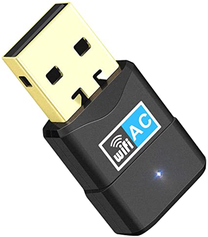 USB Wi-Fi Adapter, Wifi Dongle 600Mbps Dual Band 2.4G/5.8GHz 802.11AC Mini Wireless Network with High Gain Antenna for PC/Desktop/Laptop, Support Win10/8/7/Vista/XP/Mac OS(No Driver Needed)