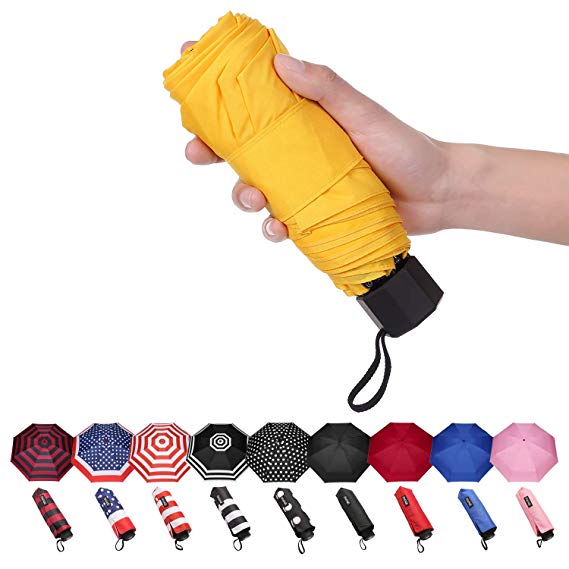 BAGAIL Compact Umbrella Quality Windproof Travel Umbrella Lightweight Totes Mini Umbrella for Pocket