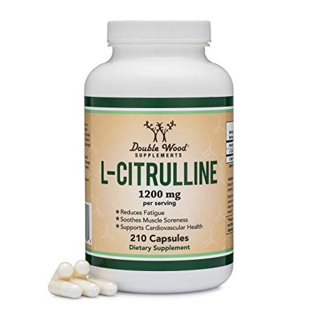 L Citrulline Capsules 1,200mg Per Serving, 210 Count (L-Citrulline Increases Levels of L-Arginine and Nitric Oxide) Muscle Recovery Supplement – Improve Muscle Pump by Double Wood Supplements