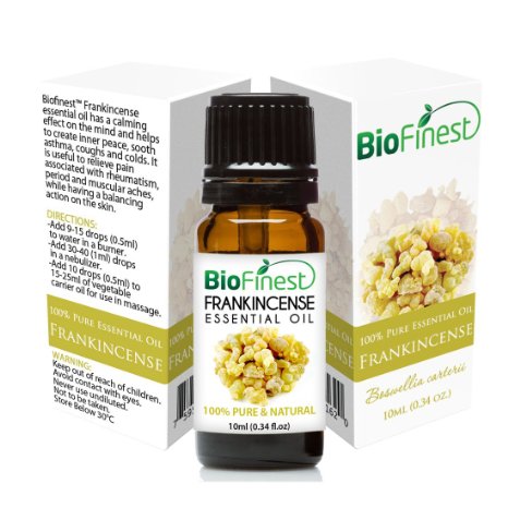 BioFinest Frankincense Essential Oil - 100% Pure Undiluted - Therapeutic Grade - Premium Quality - Best For Immune System, Wrinkles, Scars & Stretch Marks - FREE E-Book (10ml)
