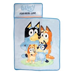 Bluey Kids Nap-Mat Set – includes Pillow and Plush Blanket – Great for Boys or Girls Napping During Daycare or Preschool - Fits Toddlers and Young Children