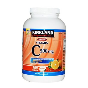 Kirkland SignatureTM Chewable Vitamin C 500mg Orange Flavor, 500 Tablets