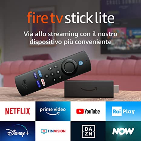 Fire TV Stick Lite con telecomando vocale Alexa | Lite (senza comandi per la TV), Streaming in HD