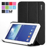 Samsung Galaxy Tab 3 Lite 70 Case - Poetic Samsung Galaxy Tab 3 Lite 70 Case Slimline Series - Lightweight Ultra-slim PU Leather Slim-Fit Trifold Cover Stand Folio Case for Samsung Galaxy Tab 3 Lite 70 Black 3 Year Manufacturer Warranty From Poetic
