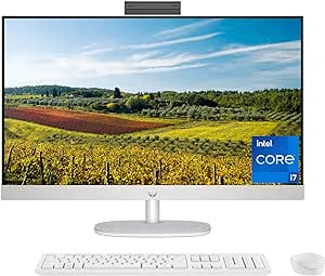 HP 27 inch All-in-One Desktop PC, FHD Display, 13th Gen Intel Core i7-1355U, 16 GB RAM, 512 GB SSD, Intel UHD Graphics, Windows 11 Home, 27-cr0080 (2023)