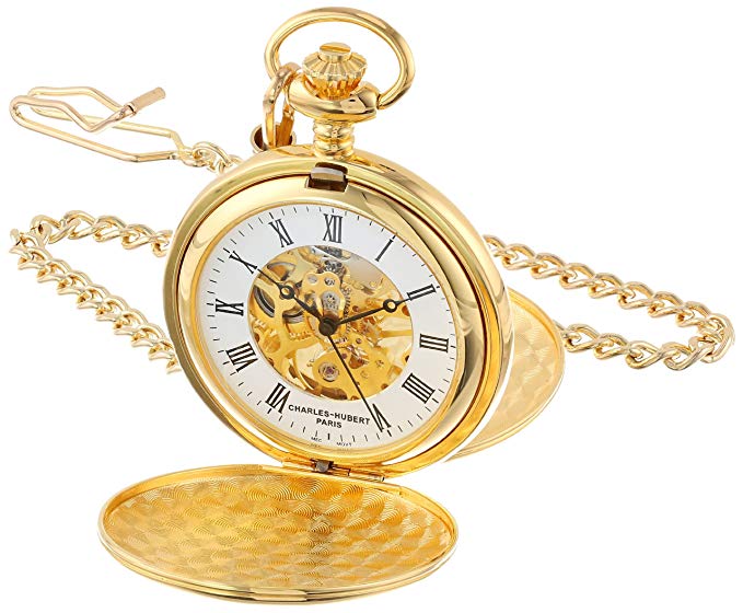 Charles-Hubert, Paris Gold-Plated Mechanical Pocket Watch