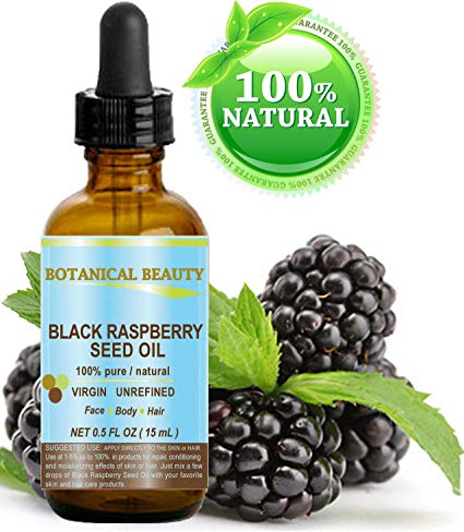 BLACK RASPBERRY SEED OIL. 100% Pure / Natural / Undiluted / Virgin / Unrefined / Cold Pressed Carrier Oil. 0.5 Fl.oz.- 15 ml. For Skin, Hair, Lip And Nail Care.