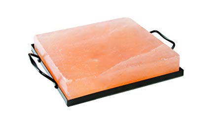 Charcoal Companion CC7855 Himalayan Salt Plate & Holder Set, 8" by 8" by 1.5"