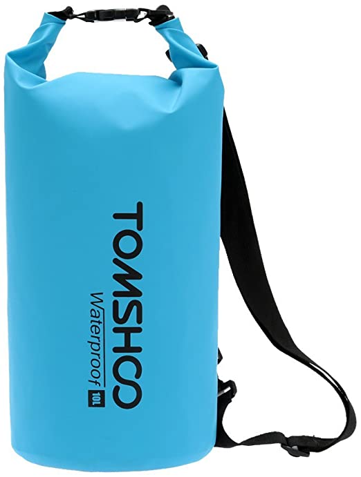 TOMSHOO 10L/20L Waterproof Dry Bag, Roll Top Lightweight Dry Storage Bag with Phone Case&Adjustable Shoulder Straps for Kayaking, Rafting, Boating, Beach, Canoeing,Snowboarding