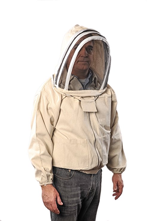 FOREST BEEKEEPING SUPPLY YKK Brass Zippers Cotton Fencing Hood Jacket for Beekeeper, Medium