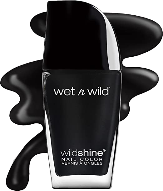 Wet n Wild Shine Nail Color, Black Creme, 0.41 Fl Oz