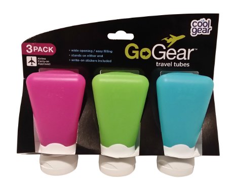 Cool Gear Go-Gear Silicone Squeezable Travel Tubes 3 oz - 3 Pack